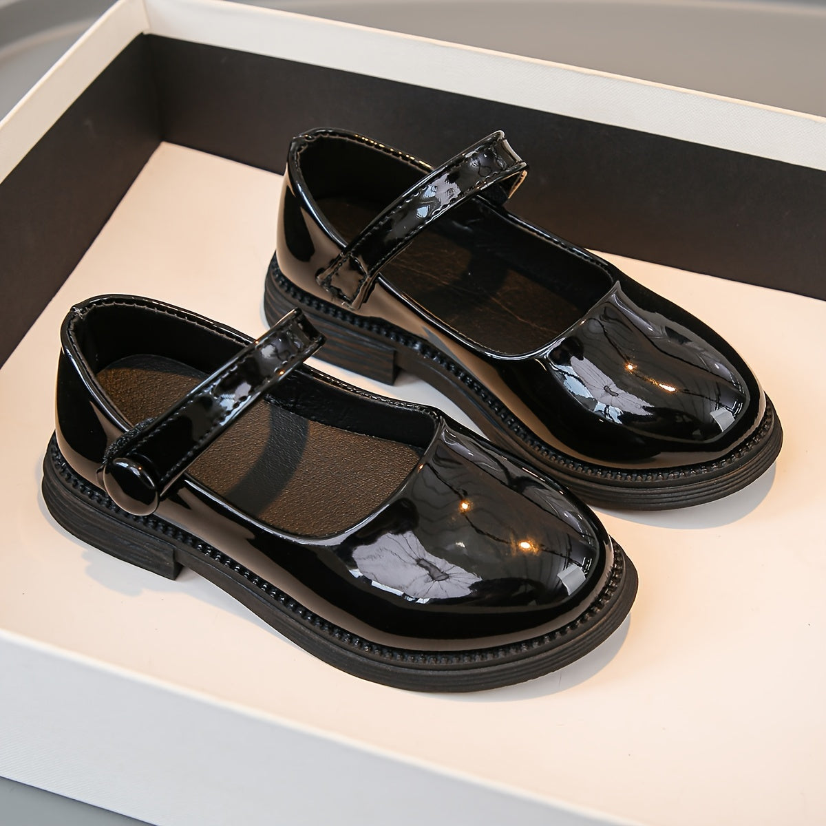 Zapatos Mary Jane de Charol para Niña - Rojo y Negro