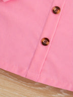 Conjunto de Falda con Tirantes y Blusa con Lazo para Niñas