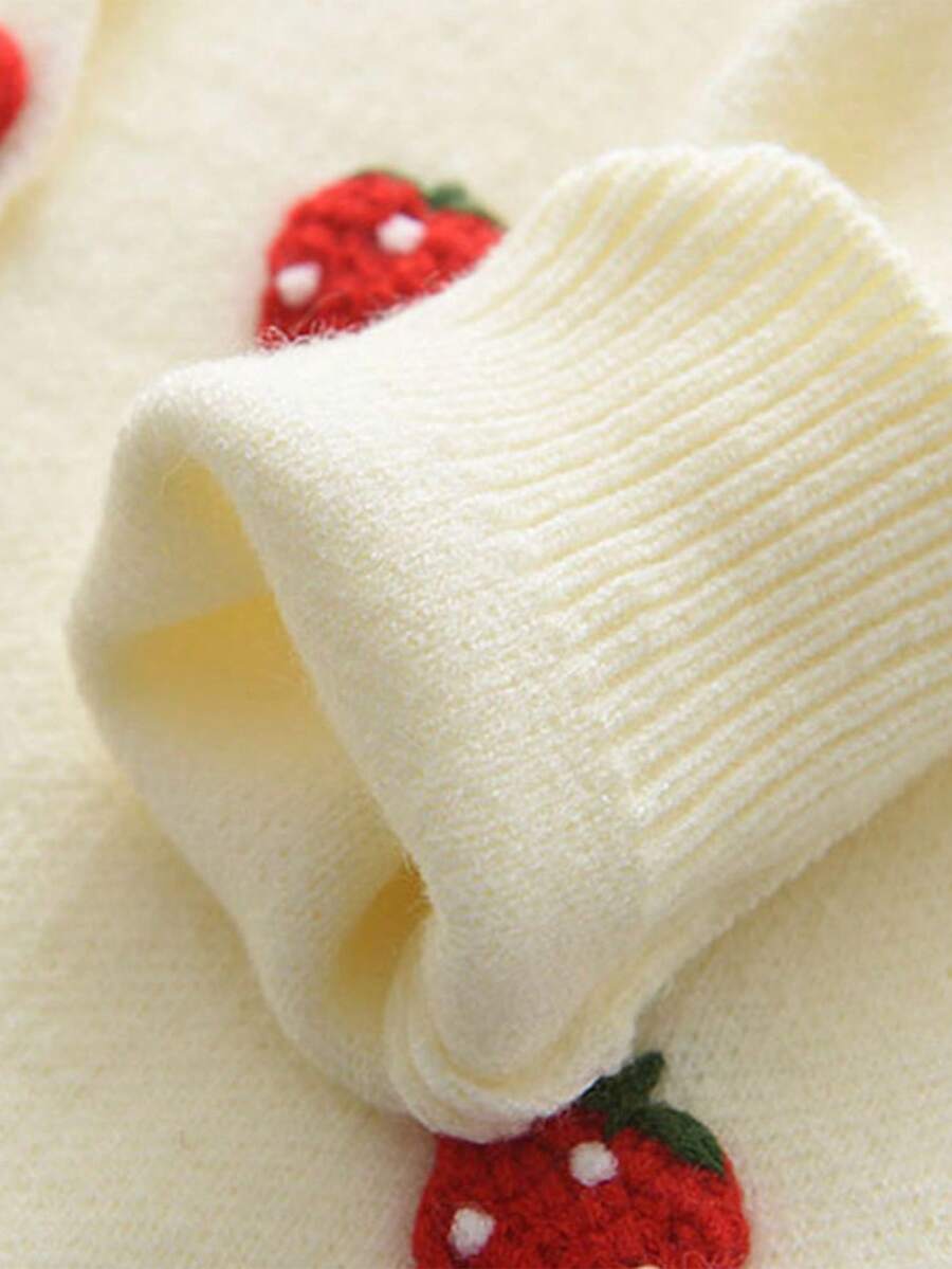 Conjunto niña invierno felpa con bordado de frutas 3D chaqueta y falda en España