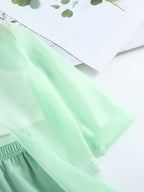 Conjunto para niñas: chaqueta transparente, camiseta y shorts – 4 días hábiles