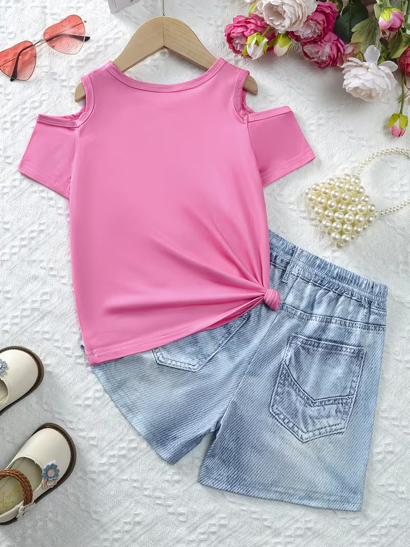 Conjunto de 2 Piezas con Hombros Descubiertos para