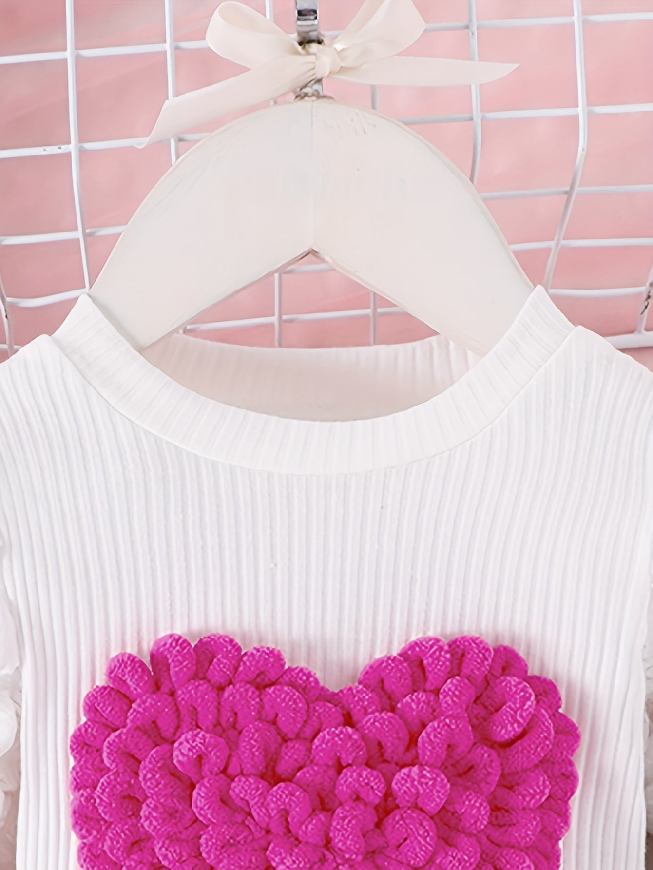 Conjunto de Corazón y Flores 3D para Niñas