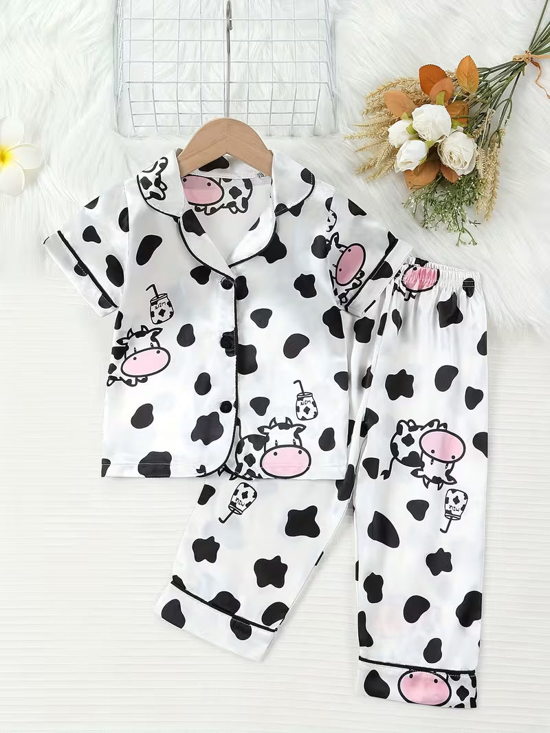 Comodidad total en casa Conjunto de pijama de 2 piezas estilo animado