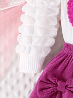 Conjunto de Corazón y Flores 3D para Niñas