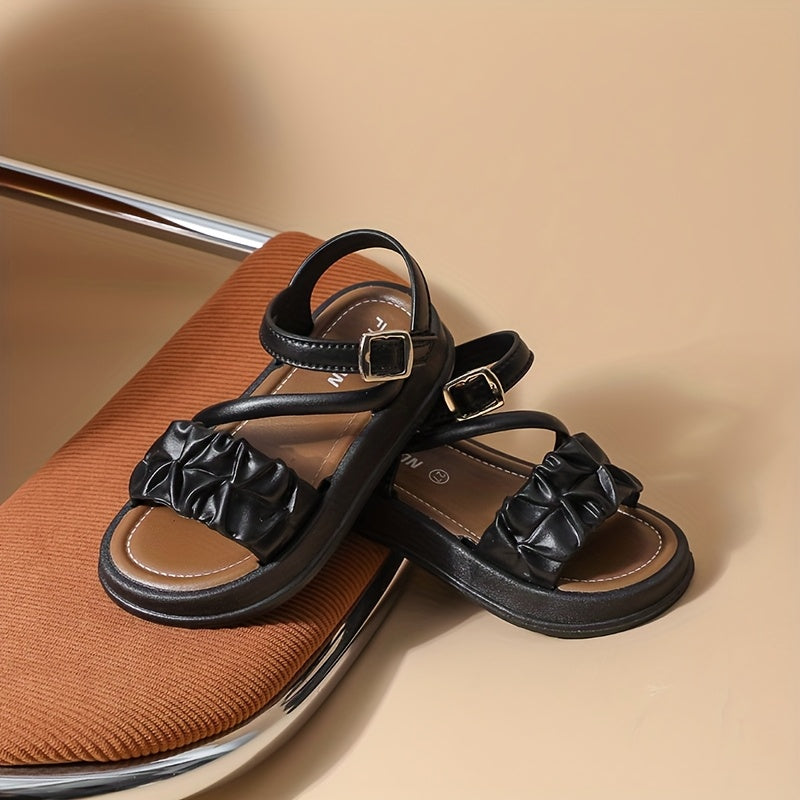 Sandalias Negras con Volantes