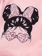 Conjunto Pink Heart Camiseta y Leggings Modernos para Niñas