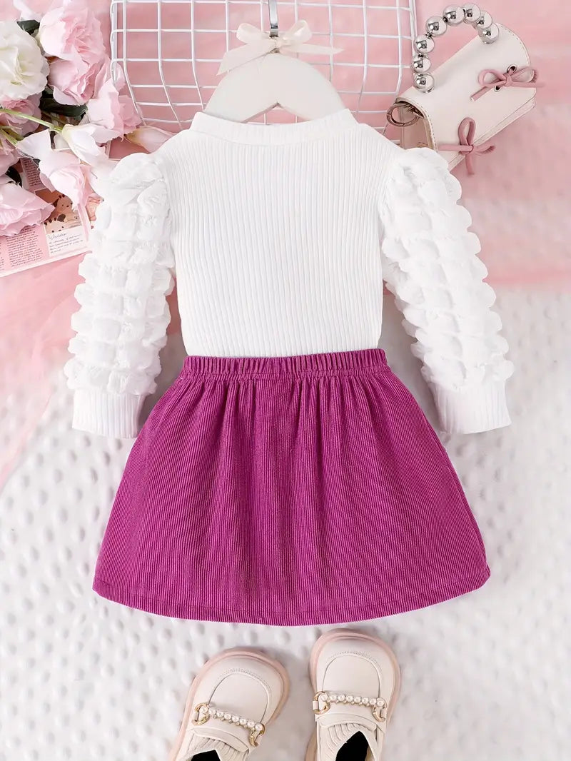 Conjunto de Corazón y Flores 3D para Niñas