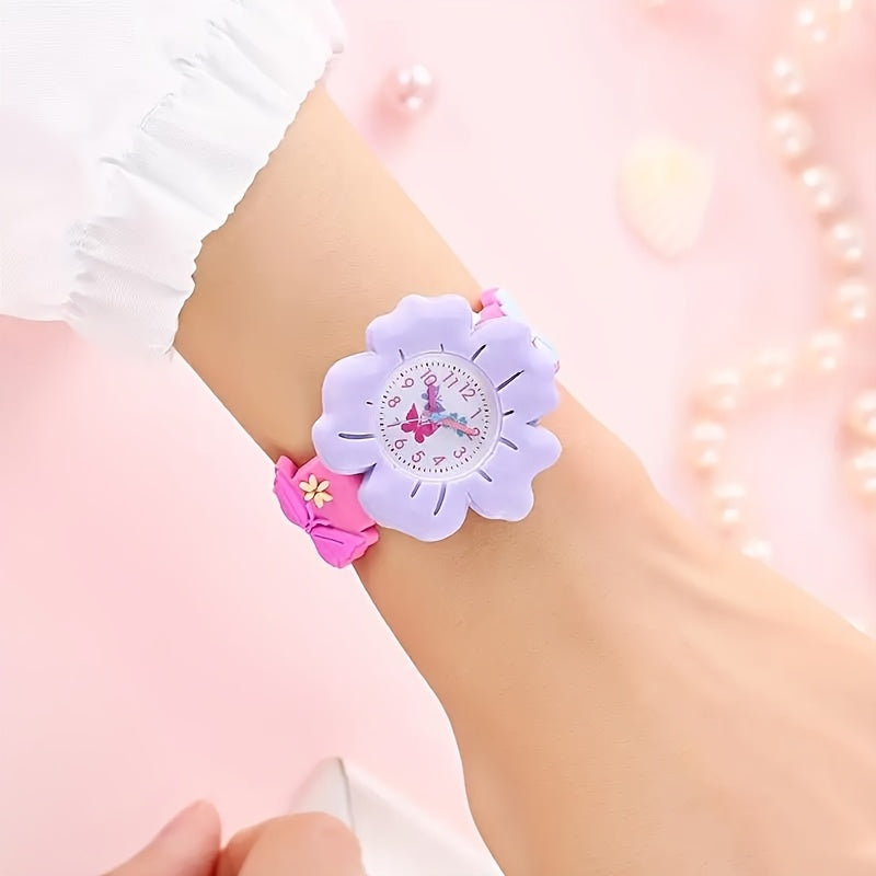 Relojes infantiles con diseños atractivos de flores y mariposas