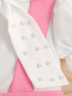 Conjunto de Falda con Tirantes y Blusa con Lazo para Niñas