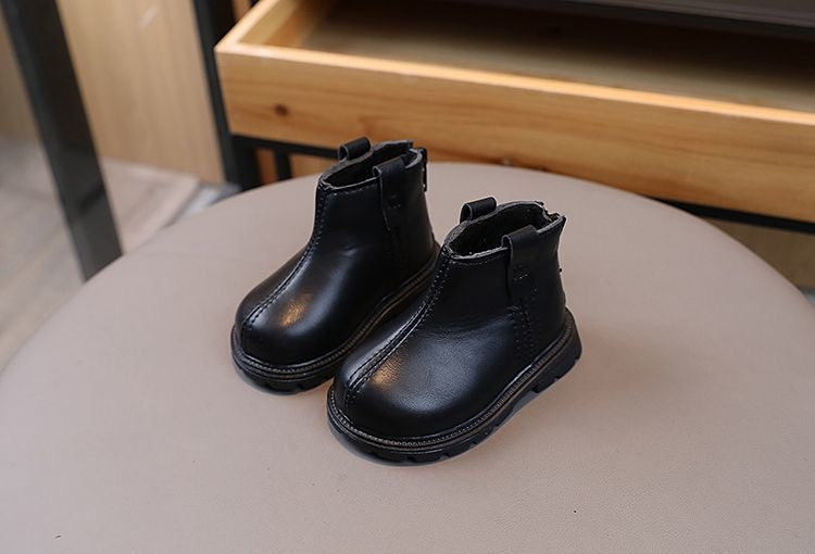 Botines de Cuero Negro con Suela Antideslizante