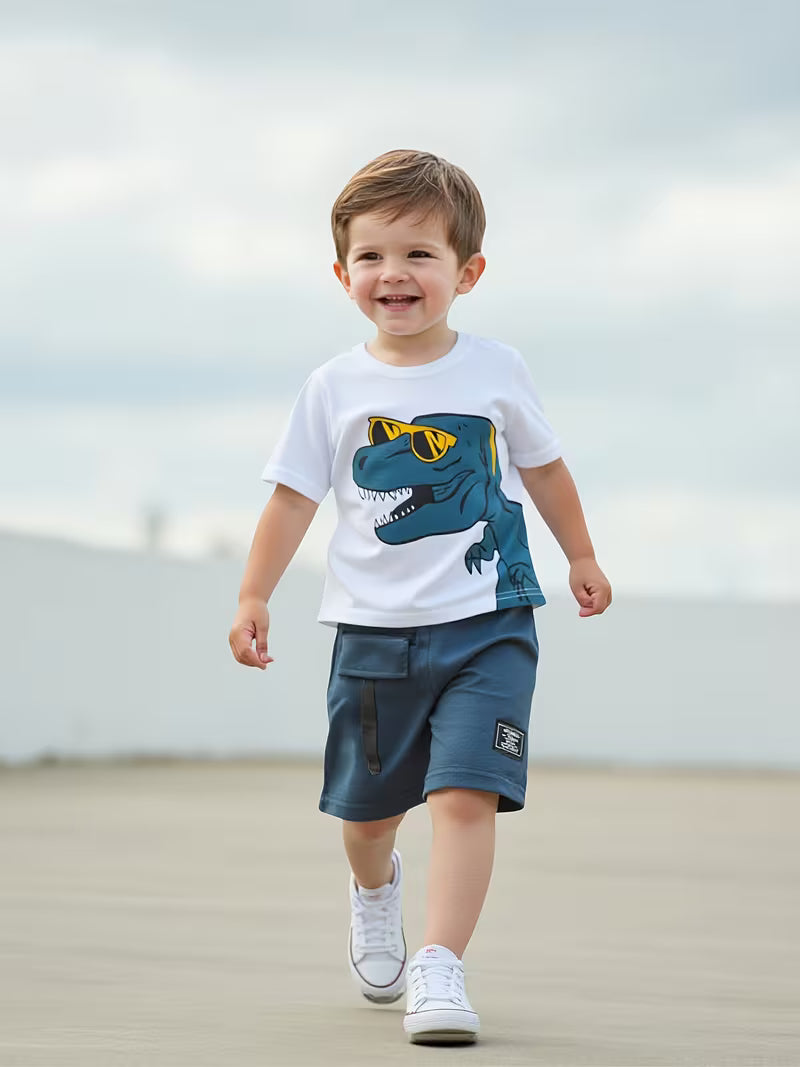 Conjunto casual para niño con shorts para exteriores