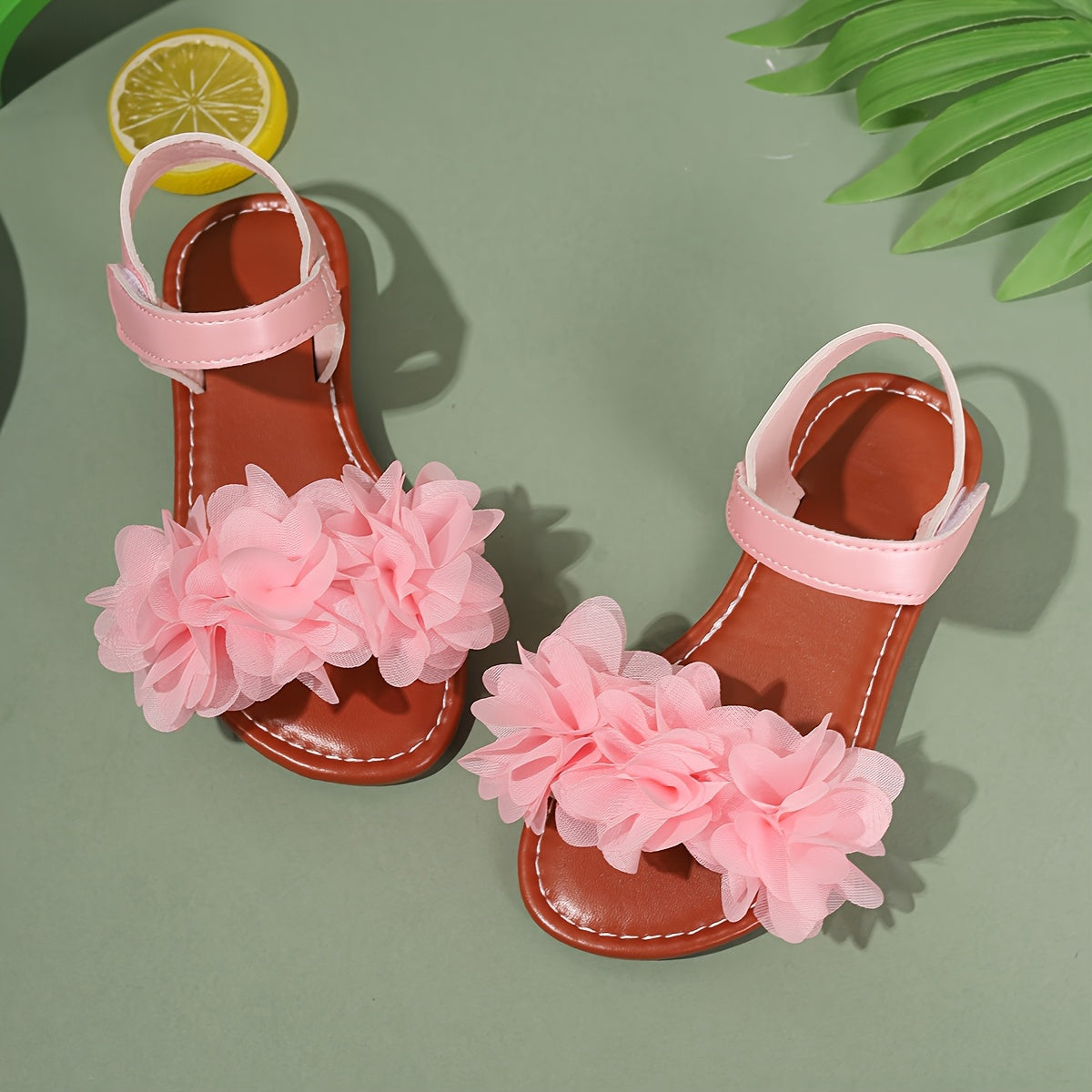 Sandalias Rosas con Flores