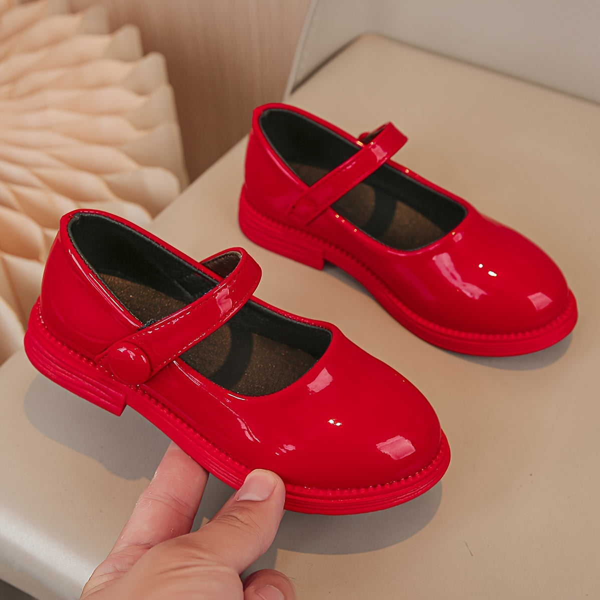 Zapatos Mary Jane de Charol para Niña - Rojo y Negro