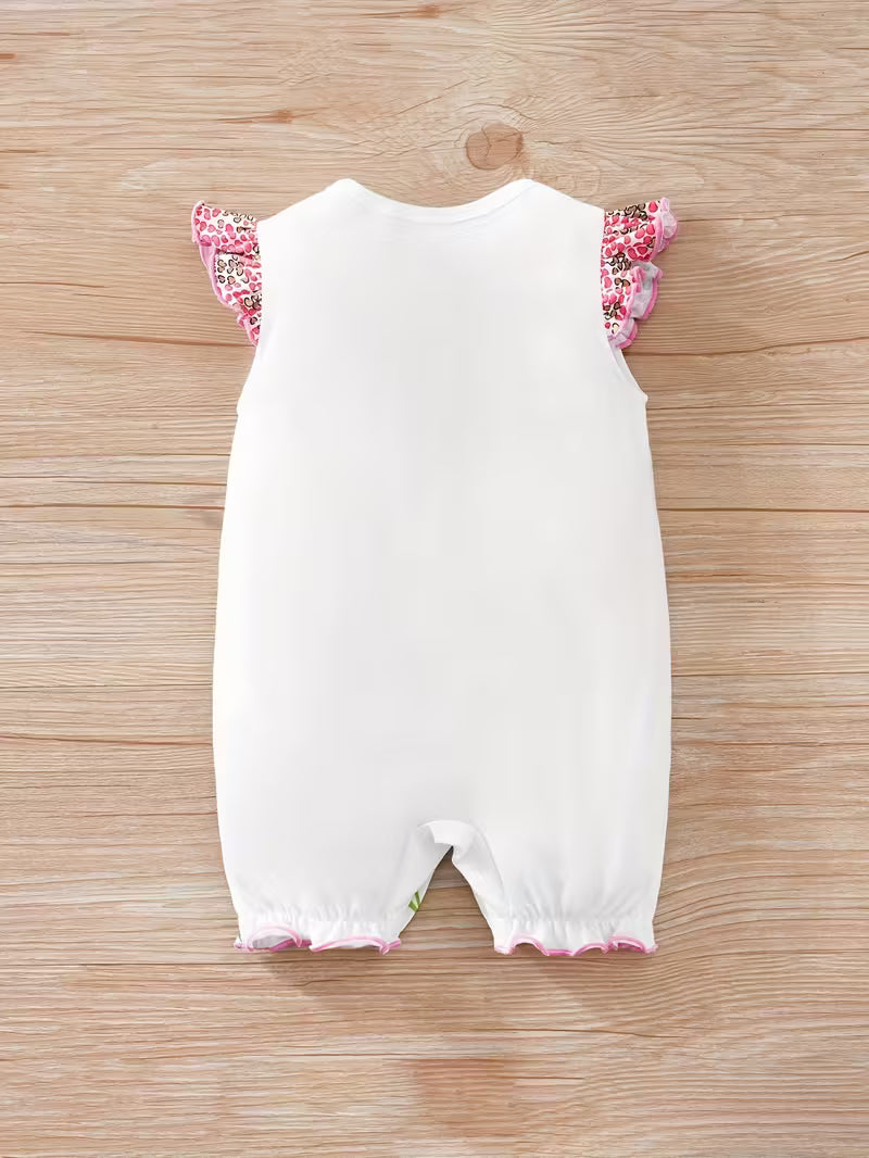 Vestido de verano para bebé con ciervos y volantes