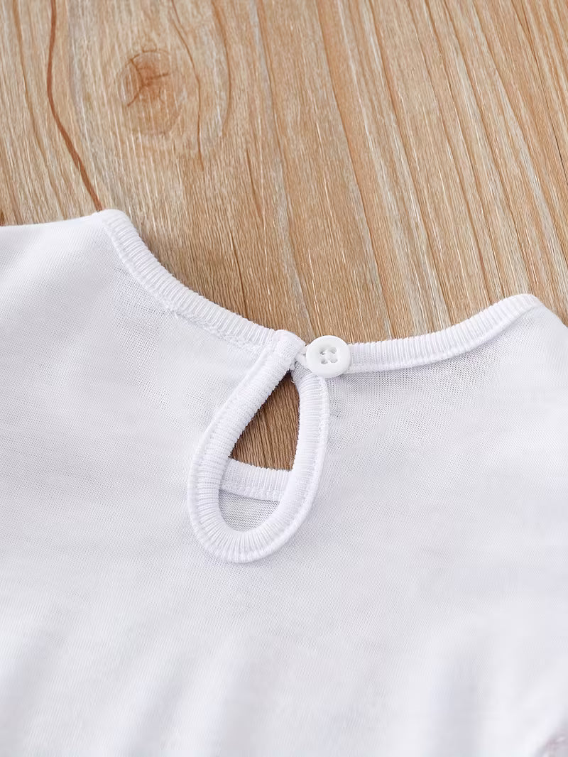 Vestido de verano para bebé con ciervos y volantes