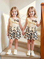 Conjunto de Verano con Estampado de Leopardo y Volantes