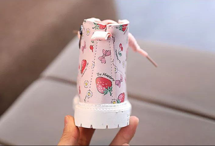 Botas de invierno con estampado de frutas para niñas