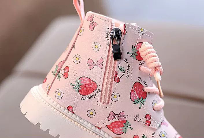 Botas de invierno con estampado de frutas para niñas