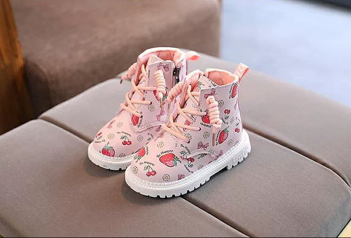 Botas de invierno con estampado de frutas para niñas