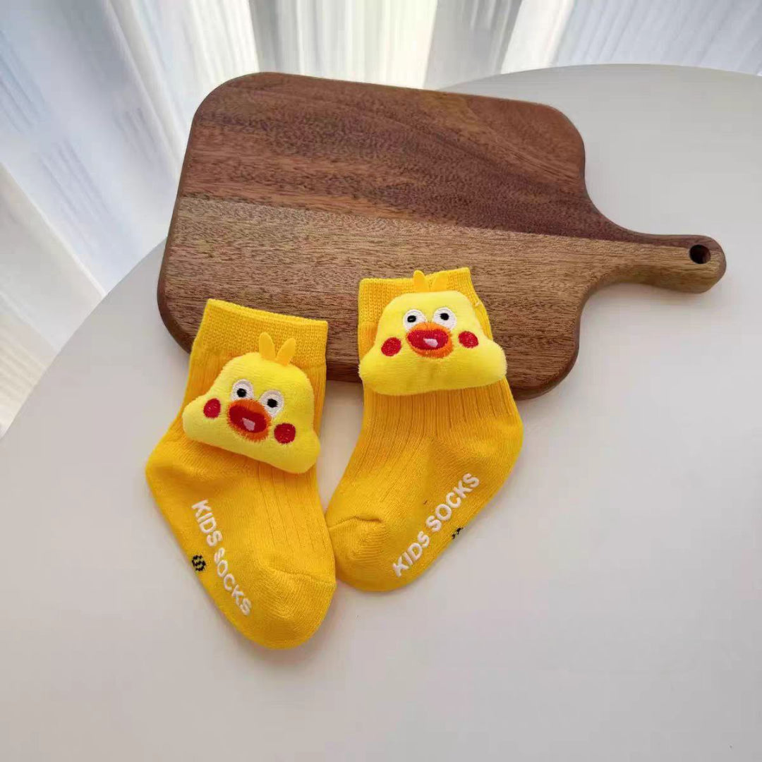 Calcetines divertidos de dibujos animados, con algodón suave y diseño 3D