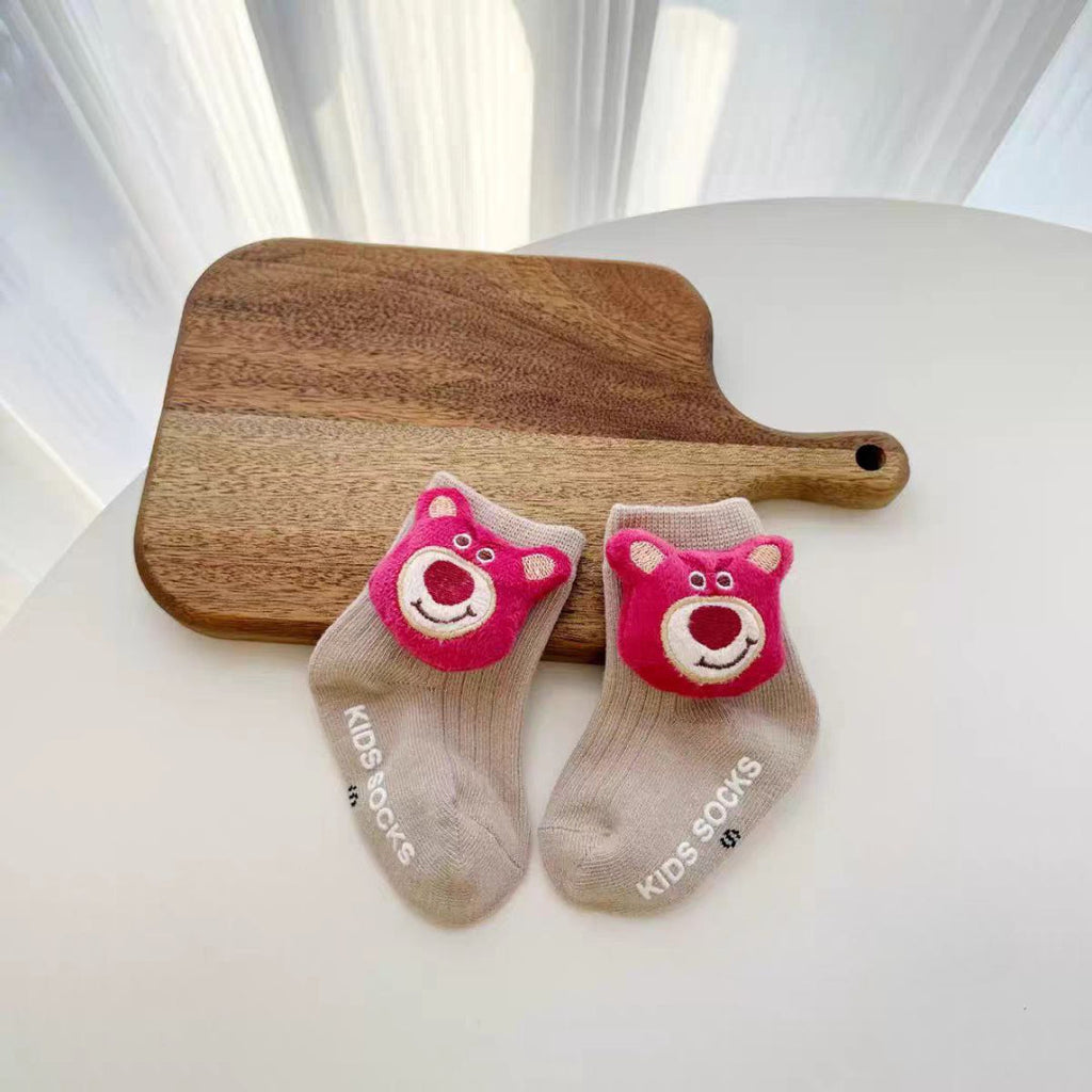 Calcetines divertidos de dibujos animados, con algodón suave y diseño 3D