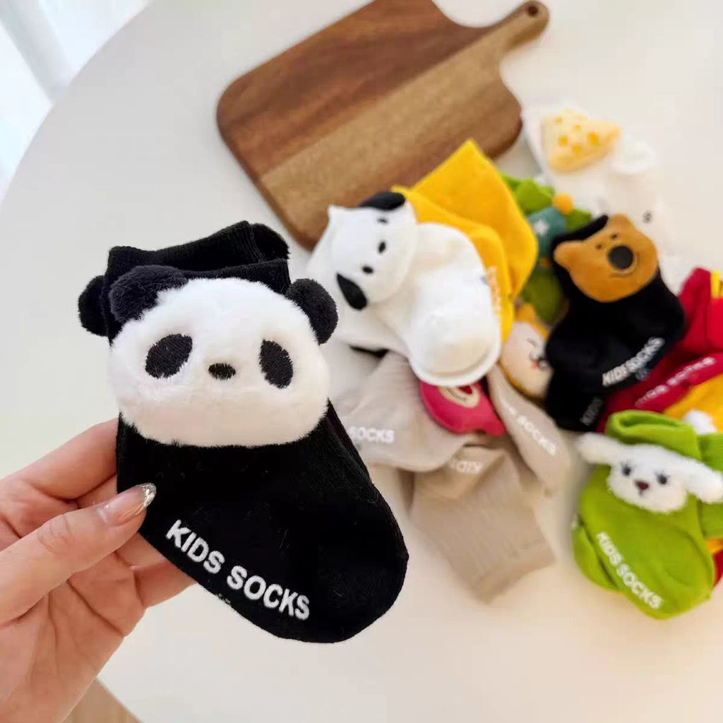Calcetines divertidos de dibujos animados, con algodón suave y diseño 3D