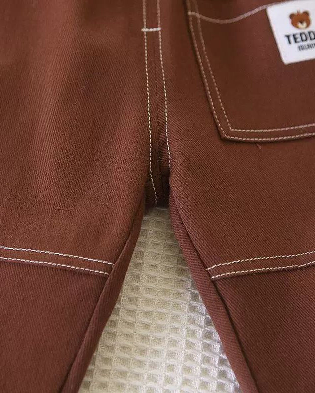 Conjunto niño invierno 3 piezas camisa chaleco de lana y pantalón cómodo vista completa