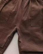 Conjunto bebé 3 piezas invierno chaleco lana camisa estampada y pantalón cómodo detalle chaleco