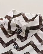Conjunto bebé 3 piezas invierno chaleco lana camisa estampada y pantalón cómodo detalle chaleco
