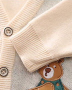 Conjunto bebé invierno 3 piezas con suéter de lana bordado camisa y pantalón 