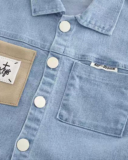 Conjunto niño ropa infantil 3 piezas vaquero moderno con camisa y pantalón , Ideal para primavera en España
