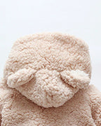 Conjunto de invierno niño sherpa Teddy Bear con capucha de orejitas y forro cálido detalle capucha