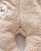 Conjunto de invierno niño sherpa Teddy Bear con capucha de orejitas y forro cálido detalle capucha