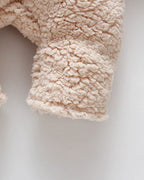 Conjunto de invierno niño sherpa Teddy Bear con capucha de orejitas y forro cálido detalle capucha