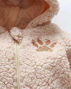 Conjunto de invierno niño sherpa Teddy Bear con capucha de orejitas y forro cálido detalle capucha