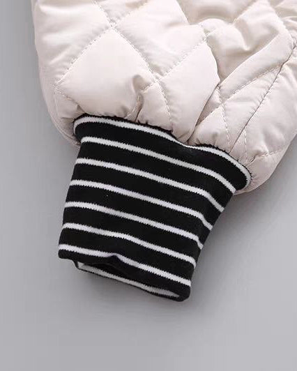 Conjunto bebé panda de invierno 2 piezas (chaqueta y pantalón) de algodón acolchado, cuello alto