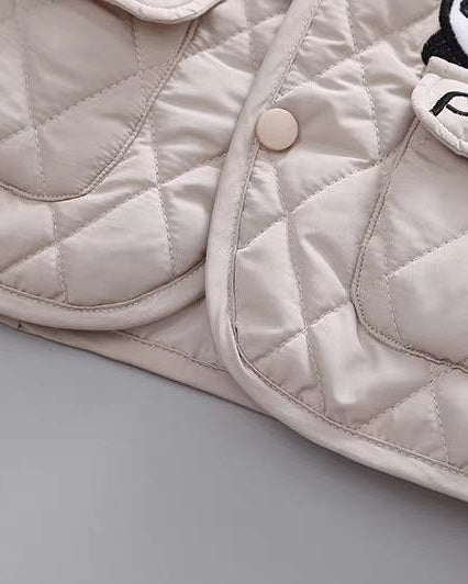 Conjunto bebé panda de invierno 2 piezas (chaqueta y pantalón) de algodón acolchado, cuello alto