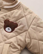 Conjunto bebé niño 3 piezas invierno: chaqueta acolchada con bordado de osito, camiseta interior y pantalón de algodón ropa en España