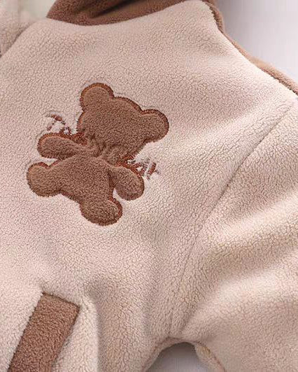 Conjunto bebé niño invierno 3 piezas: chaqueta, pantalón y bolso de oso , perfecto para los niños en España