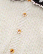 Conjunto niña invierno 2 piezas cárdigan de punto y falda estampada ,destacada para looks elegantes y sencillos en España