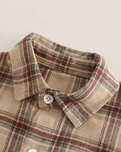 Conjunto bebé niño 3 piezas otoño invierno: camisa cuadros, cárdigan tejido y pantalón ,Ideal para clima otoñal en España