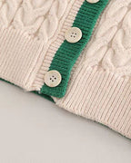 Conjunto bebé niño 3 piezas otoño invierno: camisa cuadros, cárdigan tejido y pantalón ,Ideal para clima otoñal en España
