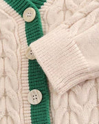Conjunto bebé niño 3 piezas otoño invierno: camisa cuadros, cárdigan tejido y pantalón ,Ideal para clima otoñal en España
