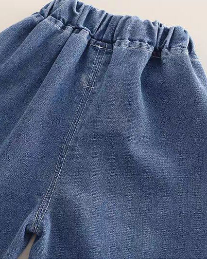 Conjunto niño 2 piezas sudadera con cuello vaquero y pantalón denim en España