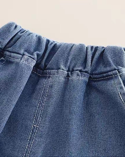Conjunto niño 2 piezas sudadera con cuello vaquero y pantalón denim en España