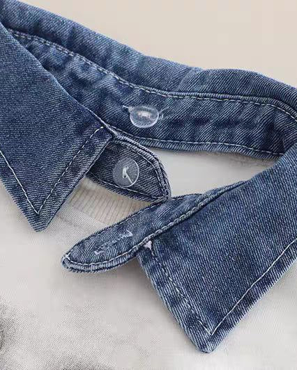 Conjunto niño 2 piezas sudadera con cuello vaquero y pantalón denim en España