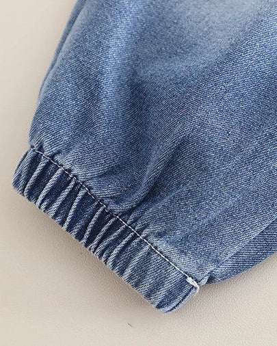 Conjunto niño 2 piezas sudadera con cuello vaquero y pantalón denim en España