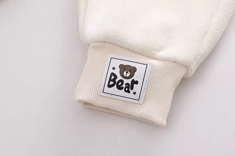 Conjunto bebé invierno terciopelo 2 piezas (chaqueta y pantalón oso 3D) Ideal para primavera en España