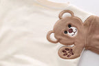 Conjunto bebé invierno terciopelo 2 piezas (chaqueta y pantalón oso 3D) Ideal para primavera en España
