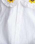 Conjunto niña 2 piezas: blusa tejida con cuello decorado y pantalón vaquero elegante en España
